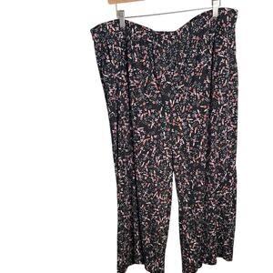 Farmhouse Frocks Floral Pull-on Wide-leg Cozy Lounge Pants W1851 Plus Size 3X